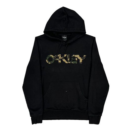 Vintage Oakley Camo Hoodie - Small Black Cotton