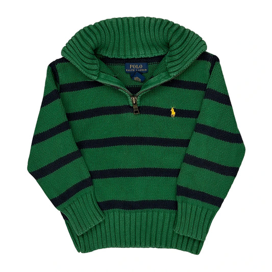 Age 3 Polo By Ralph Lauren 1/4 Zip - XS Green Cotton