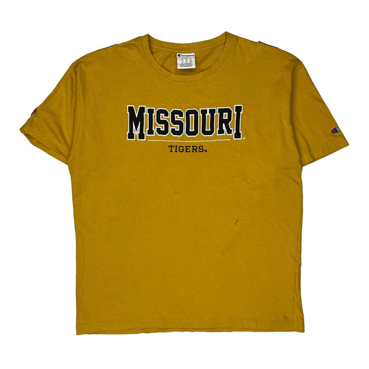 Missouri Tigers Champion College T-Shirt - XL Yellow Cotton