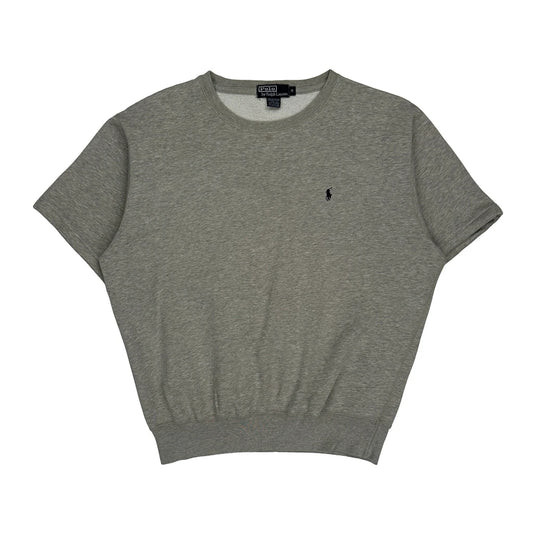 Vintage Polo By Ralph Lauren Cut Off Sweatshirt - Medium Grey Cotton Blend