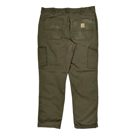 Carhartt Double Knee Cargo Trousers - 36W 32L Green Cotton