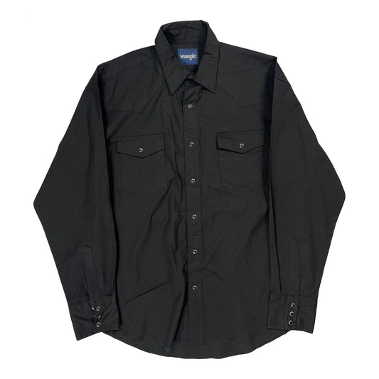 Wrangler Shirt - Large Black Cotton