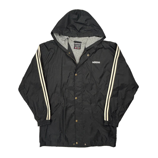 Trefoil Logo Adidas Windbreaker - Medium Black Polyester