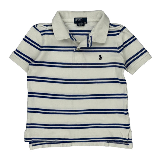 Age 4 Polo By Ralph Lauren Striped Polo Shirt - Small Blue Cotton