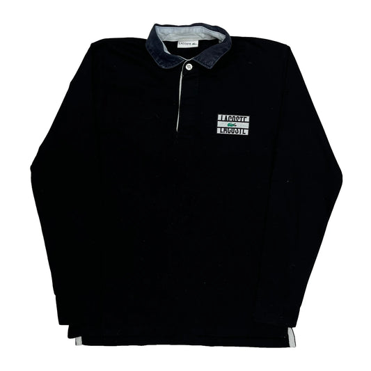 Lacoste Long Sleeve Polo Shirt - Large Black Cotton