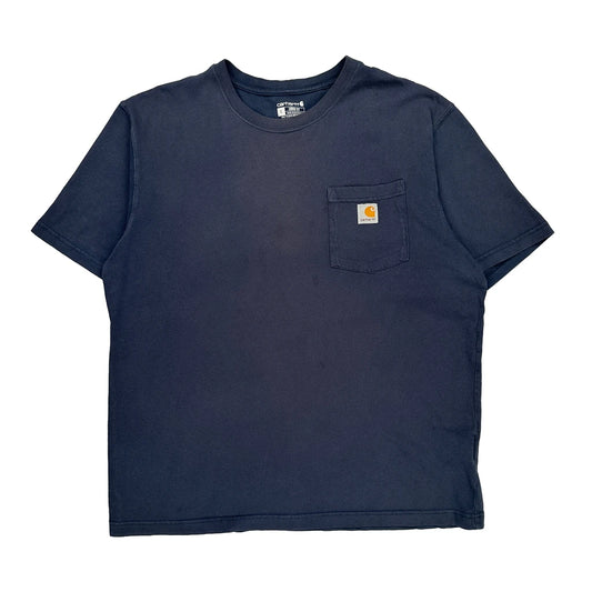 Loose Fit Carhartt T-Shirt - Large Navy Cotton