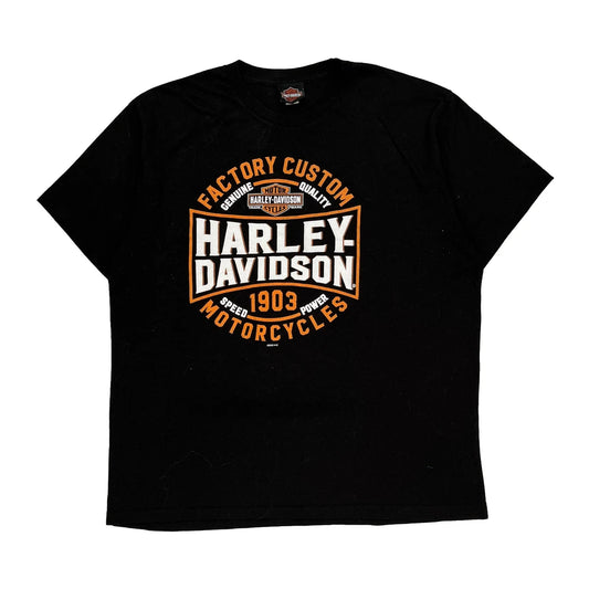 Motorcycles Harley Davidson Graphic T-Shirt - XL Black Cotton