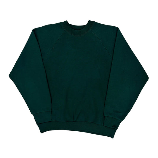 Made In USA 90S Blank Fruit Of The Loom Sweatshirt - Medium Green Cotton