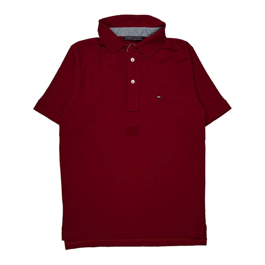 Vintage Tommy Hilfiger Polo Shirt - Small Red Cotton