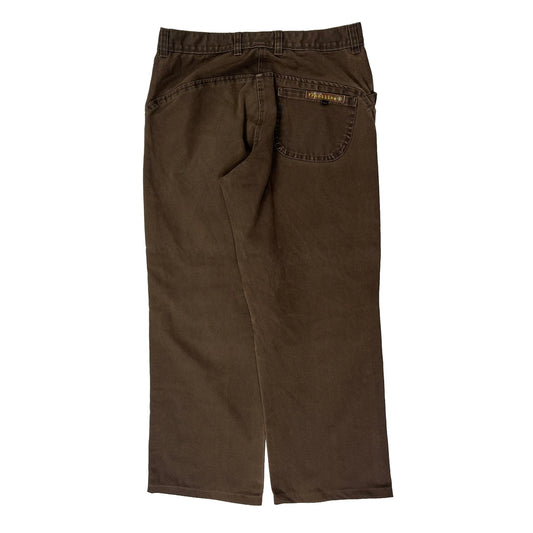 Front Line Double Knee Carpenter Trousers - 31W 28L Brown Cotton