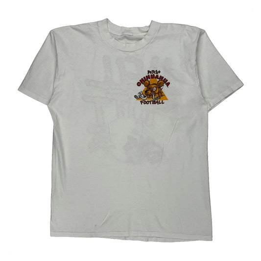 Hell Mutt Football Unbranded Graphic T-Shirt - Medium White Cotton