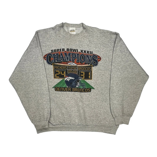Denver Broncos Tultex Football Sweatshirt - XL Grey Cotton Blend