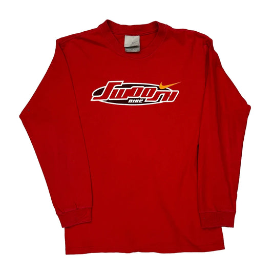 Nike Graphic Long Sleeve T-Shirt - Medium Red Cotton