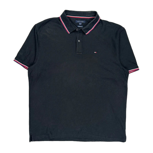 Tommy Hilfiger Striped Polo Shirt - 2XL Black Cotton