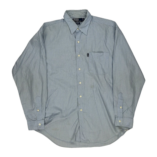 Polo By Ralph Lauren Striped Shirt - Large Blue Cotton