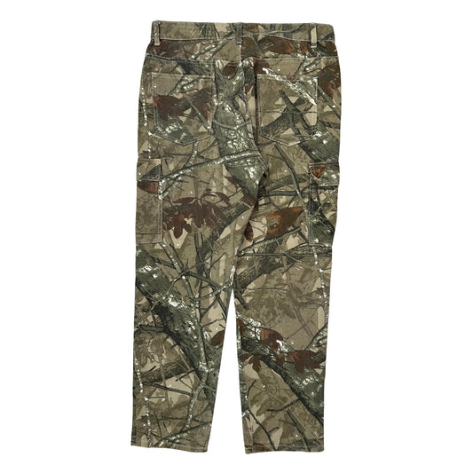 Mossy Oak Cargo Trousers - 35W 31L Camo Cotton