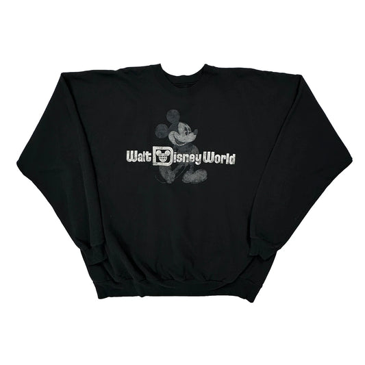 Vintage Walt Disney World Disney Graphic Sweatshirt - 3XL Black Cotton Blend