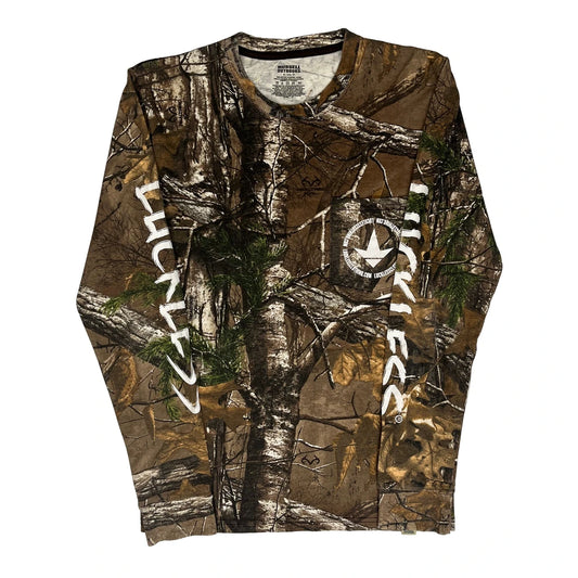 Russell Athletic Camo Long Sleeve T-Shirt - Small Camo Cotton