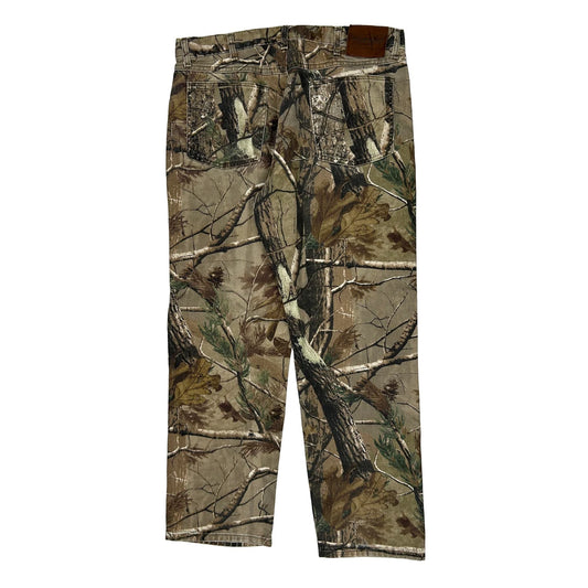 Wrangler Camo Cargo Trousers - 34W 30L Green Cotton