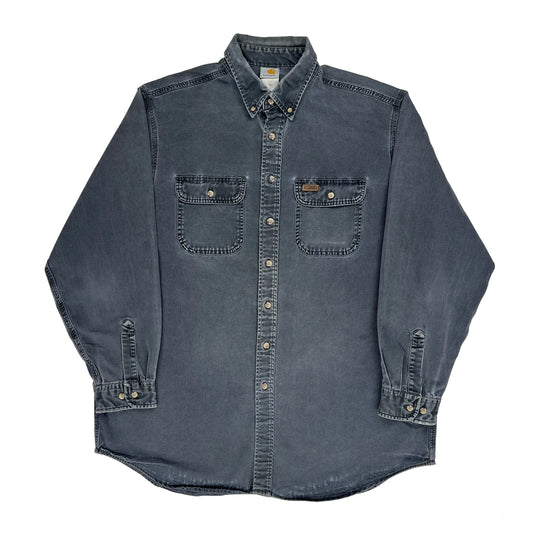 Carhartt Tall Denim Shirt - XL Grey Cotton