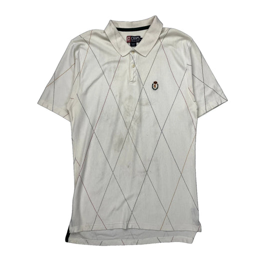 Chaps Ralph Lauren Argyle Polo Shirt - XL Cream Cotton