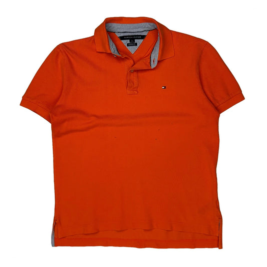 Tommy Hilfiger Polo Shirt - Medium Orange Cotton