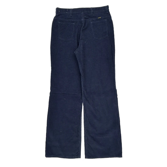 Maverick Wide Leg Trousers - 30W UK 10 Navy Corduroy