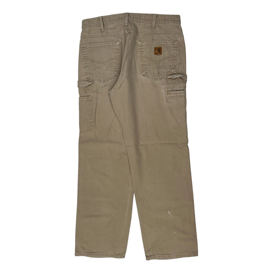 Carhartt Double Knee Carpenter Trousers - 33W 32L Beige Cotton