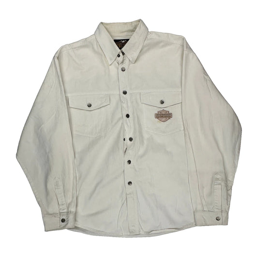 Harley Davidson Shirt - XL White Cotton