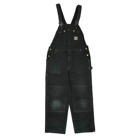Carhartt Double Knee Dungarees - 38W 32L Black Cotton