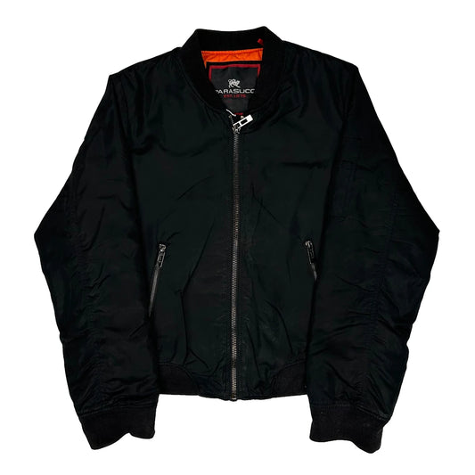 Vintage Parasuco Cult Bomber Jacket - Large Black Polyester