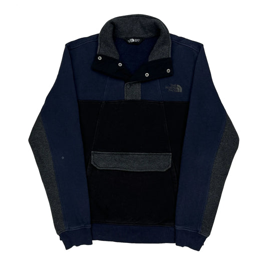 The North Face Collared Sweatshirt - Medium Blue Polyester