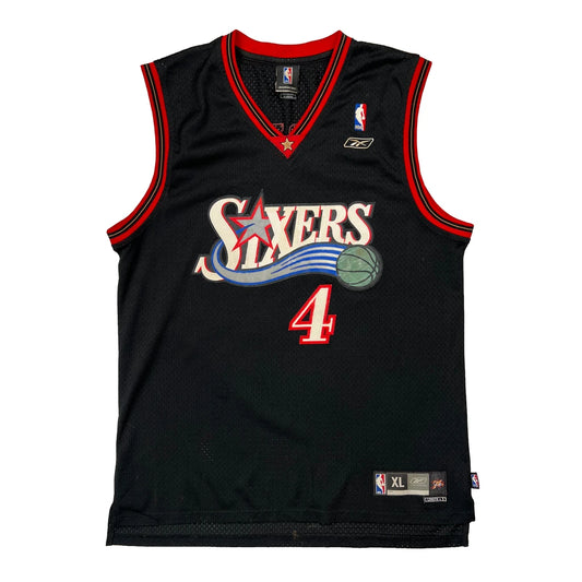Vintage Philadelphia 76Ers Reebok Nba Jersey - XL Black Polyester