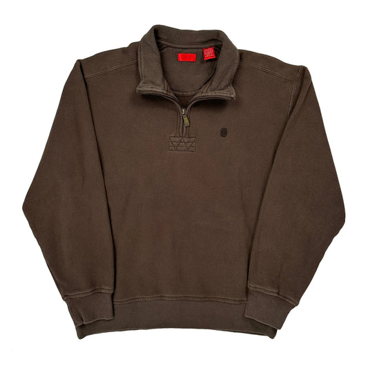 Izod 1/4 Zip - Large Brown Cotton Blend