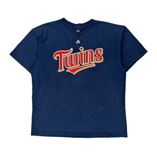 Minnesota Twins Majestic Mlb T-Shirt - XL Blue Cotton