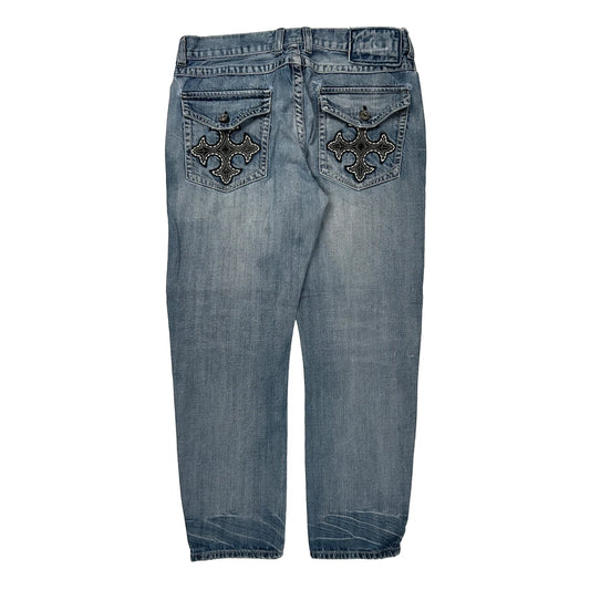 Helix Boot Cut Jeans - 36W 30L Light Wash Cotton