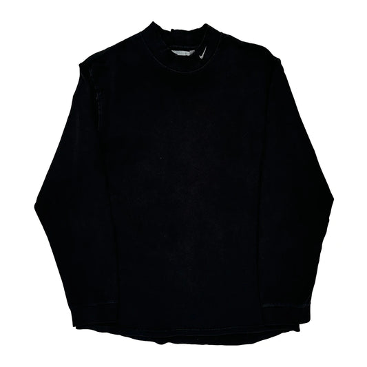 Nike Long Sleeve T-Shirt - Large Black Cotton