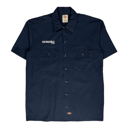 Dickies Short Sleeve Shirt - Medium Navy Polyester Blend
