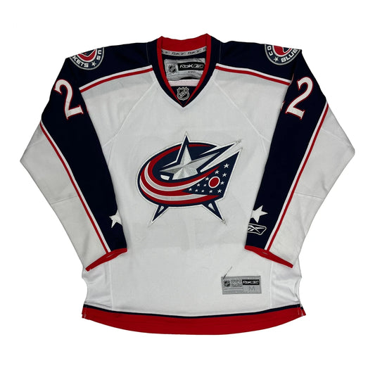Vintage Columbus Blue Jackets Reebok Commodore Nhl Jersey - Medium White Polyester