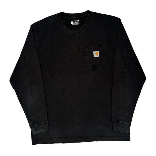 Carhartt Long Sleeve T-Shirt - Large Black Cotton