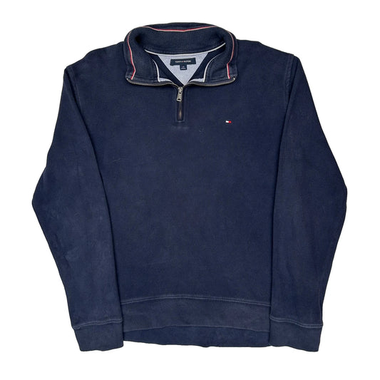 Tommy Hilfiger 1/4 Zip - Large Navy Cotton