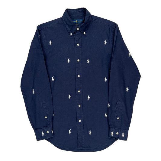 Vintage Ralph Lauren Shirt - Small Navy Cotton
