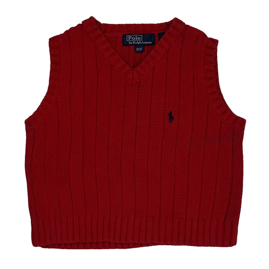 Age 3 Polo By Ralph Lauren Sweater Vest - XS Red Cotton