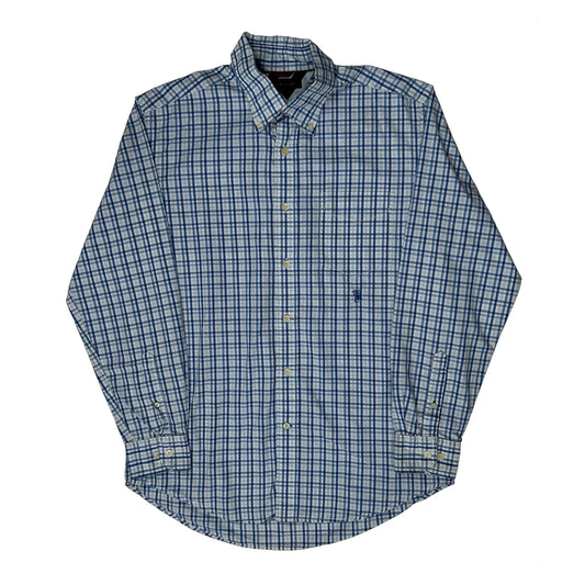 Vintage Tommy Hilfiger Checked Shirt - Medium Blue Cotton