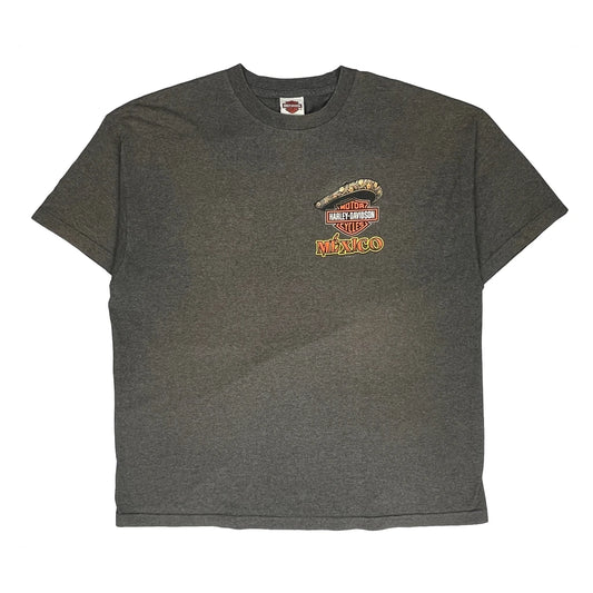Cancún Harley Davidson Graphic T-Shirt - 2XL Grey Cotton