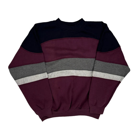 Az Spors Striped Sweatshirt - XL Burgundy Polyester Blend