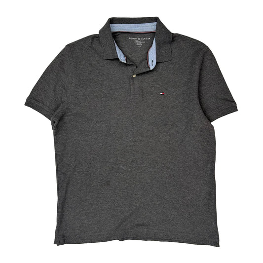 Tommy Hilfiger Polo Shirt - Large Grey Cotton
