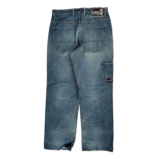 Phat Farm Wide Leg Jeans - 32W 31L Blue Denim