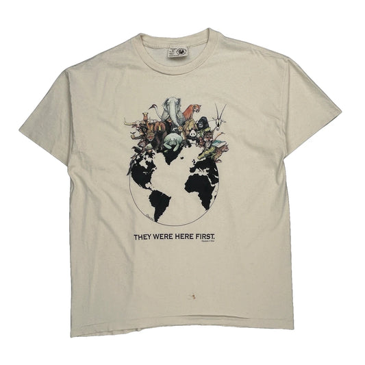 They Were Here First Maggies Organic Single Stitch T-Shirt - XL Cream Cotton