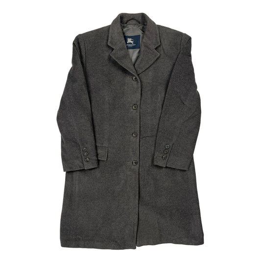 Burberry Overcoat - Large Gray Wool